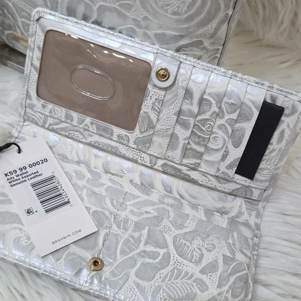 🤍🔹️BRAHMIN🔹️White Assorted KATIE Soft Genuine Leather Crossbody + ady WALLET - Picture 15 of 15